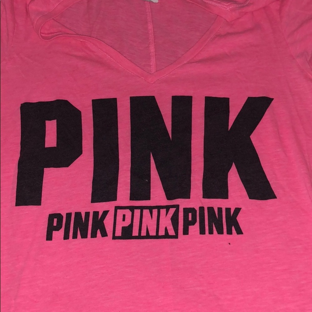 Pink short sleeve v neck